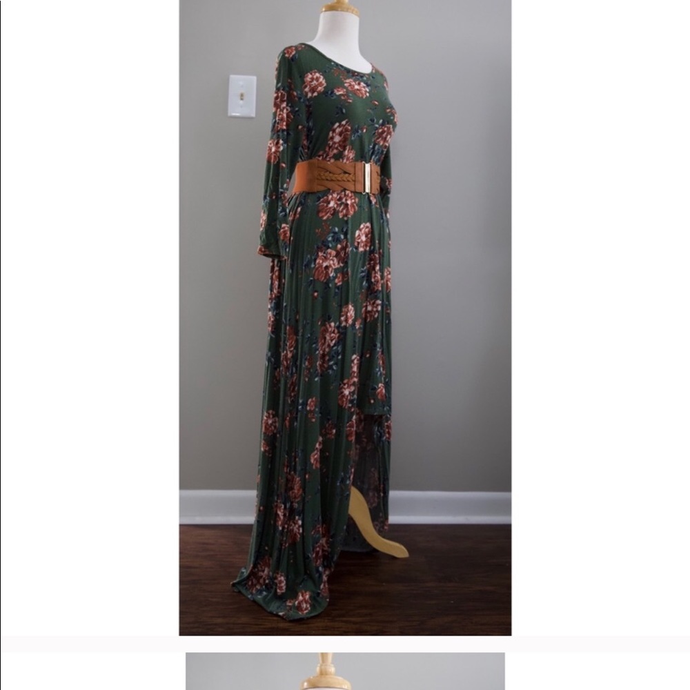 Green woman’s maxi high/ low dress size large